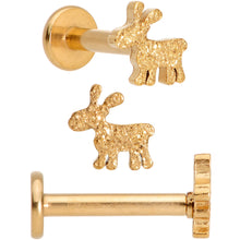 Load image into Gallery viewer, 16G 5/16 Gem Gold Tone Holiday Cartilage Tragus Earring Set of 3