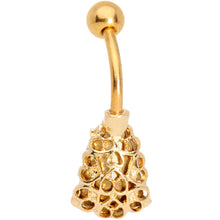 Load image into Gallery viewer, Black Gem Gold Tone Capture The Night Belly Ring