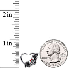Load image into Gallery viewer, 16G 3/8 Red Gem Bat Attractions Left Heart Closure Ring