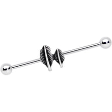 Load image into Gallery viewer, 14G Southwest Feathers Industrial Barbell 38mm
