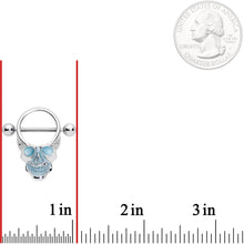 Load image into Gallery viewer, 14G 9/16 Glow in the Dark Skull Nipple Shield Set