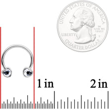 Load image into Gallery viewer, 14G 9/16 Clear Gem Heart Horseshoe Nipple Ring Set