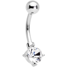 Load image into Gallery viewer, Clear Gem Valentines Day Sunburst Heart Belly Ring Set of 4