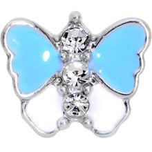 Load image into Gallery viewer, 16G 1/4 Clear Gem Blue White Butterfly Cartilage Tragus Earring