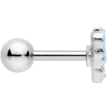 Load image into Gallery viewer, 16G 1/4 Clear Gem Blue White Butterfly Cartilage Tragus Earring