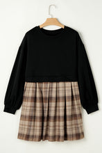 Load image into Gallery viewer, Vintage Plaid Round Neck Long Sleeve Mini Dress Cozy & Stylish Dress Retro Design Dress For Party