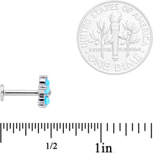 Load image into Gallery viewer, 16G 5/16 CZ Gem Faux Turquoise Flower Internally Threaded Labret