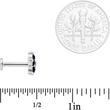 Load image into Gallery viewer, 16G 5/16 CZ Gem Black Gem Flower Internally Threaded Labret