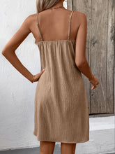 Load image into Gallery viewer, Elegant Textured V-Neck Sleeveless Mini Dress Chic Buttoned Summer Dress Classic Dress