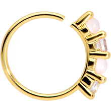 Load image into Gallery viewer, 20G 5/16 White Faux Opal Gold Tone Seamless Circular Ring