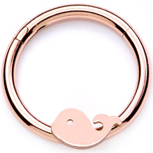 Load image into Gallery viewer, 16G 3/8 Rose Gold Whale of a Hinged Segment Ring
