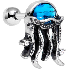Load image into Gallery viewer, 16G 1/4 Aqua Gem Jaunty Jellyfish Cartilage Tragus Earring