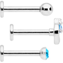 Load image into Gallery viewer, 16G 5/16 Aqua Gem Internally Threaded Labret Set