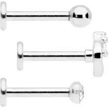 Load image into Gallery viewer, 16G 5/16 Clear Gem Internally Threaded Labret Set