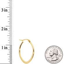 Load image into Gallery viewer, 30mm Gold Tone PVD Stainless Steel Oval Hoop Earrings