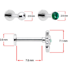 Load image into Gallery viewer, 16G 5/16 Green Gem St Patricks Day Shamrock Labret Set of 3