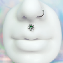 Load image into Gallery viewer, 16G 5/16 Green Gem St Patricks Day Shamrock Labret Set of 3