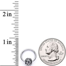 Load image into Gallery viewer, 16G 3/8 Leaf Pattern Bead Hinged Segment Ring