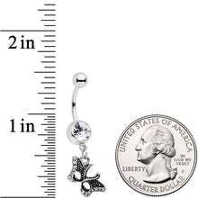 Load image into Gallery viewer, Clear Gem Catch That Butterfly Dangle Belly Ring