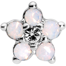 Load image into Gallery viewer, 16G 5/16 White Faux Opal Internally Threaded Flower Labret