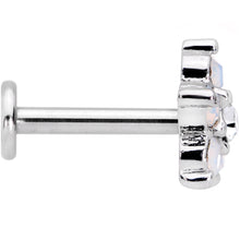 Load image into Gallery viewer, 16G 5/16 White Faux Opal Internally Threaded Flower Labret
