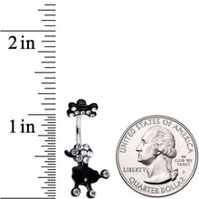 Load image into Gallery viewer, Clear Gem Give a Dog a Bone Double Mount Belly Ring