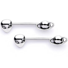 Load image into Gallery viewer, 14G 9/16 Space Aliens from Planet Saturn Barbell Nipple Ring Set