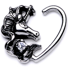 Load image into Gallery viewer, 16G 3/8 Clear CZ Unicorn Right Heart Closure Ring