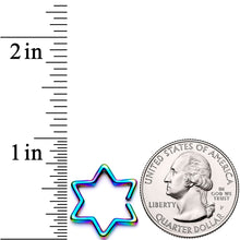 Load image into Gallery viewer, 16G 5/16 Rainbow Hexagram Star of David Closure Ring