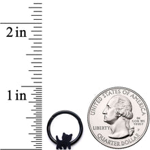 Load image into Gallery viewer, 16G 3/8 Black Kitty Cat Hinged Segment Ring