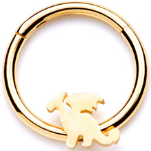 Load image into Gallery viewer, 16G 3/8 Gold Tone Fantasy Dragon Hinged Segment Ring