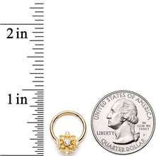 Load image into Gallery viewer, 16G 3/8 Clear CZ Gold Tone Royal Square Hinged Segment Ring
