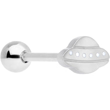 Load image into Gallery viewer, Space Alien Spacecraft UFO Barbell Tongue Ring