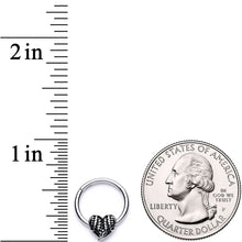 Load image into Gallery viewer, 16G 3/8 Textured Geometric Heart Hinged Segment Ring