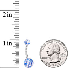 Load image into Gallery viewer, Clearly Coiled Blue Glitter Explosion Twisted Belly Ring