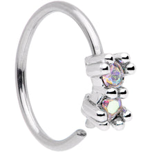 Load image into Gallery viewer, 20G 5/16 Aurora Gem Duo Petite Nose Hoop