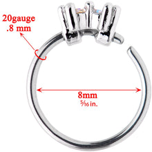 Load image into Gallery viewer, 20G 5/16 Aurora Gem Duo Petite Nose Hoop