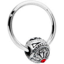 Load image into Gallery viewer, 16G 3/8 Red Gem Sumptuous Abstract Bead Hinged Segment Ring