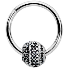 Load image into Gallery viewer, 16G 3/8 Tiny Texture Pattern Bead Hinged Segment Ring