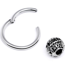 Load image into Gallery viewer, 16G 3/8 Tiny Texture Pattern Bead Hinged Segment Ring