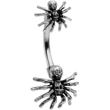 Load image into Gallery viewer, Creepy Crawly Spider Critters Double Mount Belly Ring