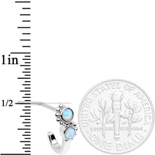 Load image into Gallery viewer, 20G White Faux Opal Swirl Faux Hoop L Shaped Nose Ring