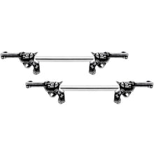 Load image into Gallery viewer, 14G 9/16 Clear Gem Western Revolver Gun Barbell Nipple Ring Set