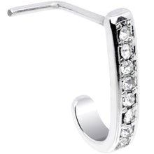 Load image into Gallery viewer, 20G Clear CZ Gem Exquisite Faux Hoop L Shaped Nose Ring