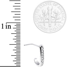 Load image into Gallery viewer, 20G Clear CZ Gem Exquisite Faux Hoop L Shaped Nose Ring