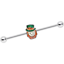 Load image into Gallery viewer, 14G St Patricks Day Leprechaun Barbell Industrial 38mm