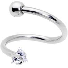 Load image into Gallery viewer, 16G 3/8 Goth CZ Gem Triangle Spiral Twister Eyebrow Ring Set