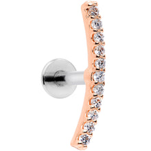 Load image into Gallery viewer, 16G Clear CZ Rose Gold Tone Captivating Cartilage Tragus Earring