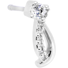 Load image into Gallery viewer, 20G 1/4 Clear CZ Twisting Strands Nose Bone