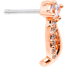 Load image into Gallery viewer, 20G 1/4 Clear CZ Rose Gold Tone Twining Strands Nose Bone